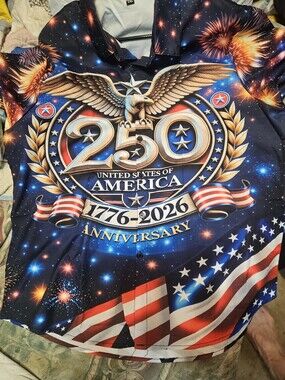 Mens Button Down Patriotic July 4th Shirt